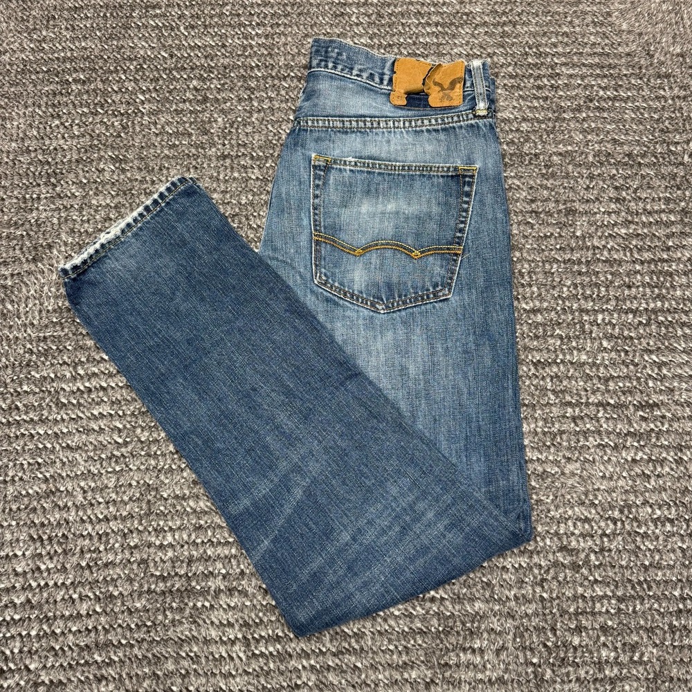 American Eagle Outfitters Mens Original Taper Jeans 32x32 Medium Wash Blue Denim